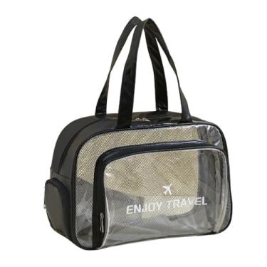 Imagem de Bolsa Feminina Necessaire Frasqueira Organizadora Para Viagem Estojo De Maquiagem Cosméticos Portátil Leve Esportiva Academia Fitness Porta Calçado Resistente À Água Com Alça De Mão - ZAFIN