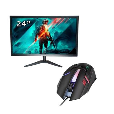 Imagem de Kit 1 Monitor Led 24 Polegadas Full Hd 60Hz Mais Mouse Gamer