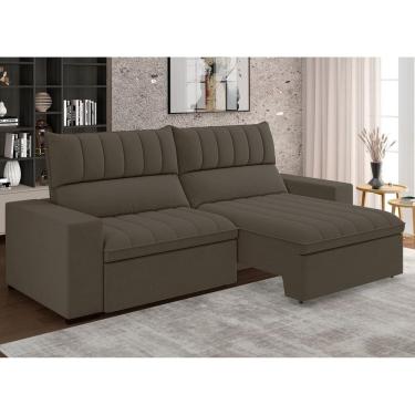 Imagem de Estofado Retratil e Reclinável 4 Lugares 250cm New Mali Marrom