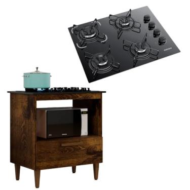 Imagem de Kit Balcão Com Cooktop Ypê e Fogão Cooktop 4 Bocas Itatiaia