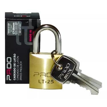 Imagem de Cadeado de Latão 25mm Pequeno com 2 Chaves Segurança Tradicional Resis