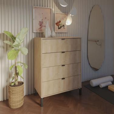 Imagem de Cômoda Falkk Queens Alta 4 Gavetas