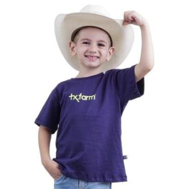 Imagem de CAMISETA MASCULINA INFANTIL TEXAS FARM - CIM001 - AZUL MARINHO/ AMARELO NEON-Masculino