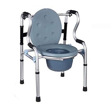 Imagem de DAXINYI Cadeira de banheiro dobrável velha para idosos andador deficiente, vaso sanitário, mulher grávida, banco de vaso sanitário, J