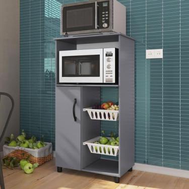 Imagem de Armário de Cozinha Fruteira Kely 1 Porta Cinza - Irm Móveis, Cinza, Mo