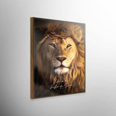 Imagem de Quadro Decorativo Leão da Tribo de Judá - AB Art, Marrom Escuro, 40x60