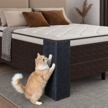 Imagem de BOXFAN 2 Arranhadores de sofá ou cama box para gatos, arranhador para gatos, protetor de canto lateral sofá e cama em mdf 17 x 57 cm e briquedo interativo