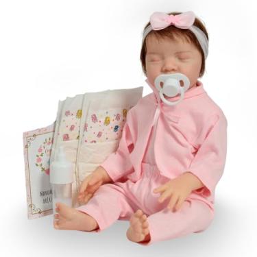 Imagem de Boneca Reborn Bebê Realista Lívia 42cm Cabelo Fio a Fio