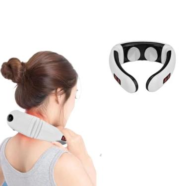 Imagem de Massageador de Pescoço Elétrico com Eletrodos, 8 Modos de Massagem, 3 Níveis de Intensidade, com Aquecimento Infravermelho e Tela LED