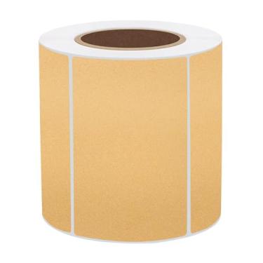 Imagem de Adesivos de etiquetas térmicas marrons, etiquetas térmicas diretas de 7,6 x 5 cm para envio, código de barras, endereço, design de linha de perfuração - 300 peças