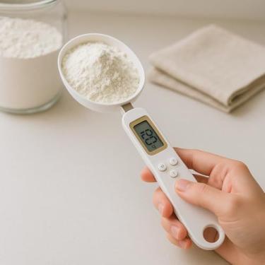 Imagem de Colher Medidora Premium Digital Com Balança, Tela LCD, Precisão 0,1g A 500g, Ideal Para Cozinha, Dieta, Café, Portátil, Marca VARENZIA