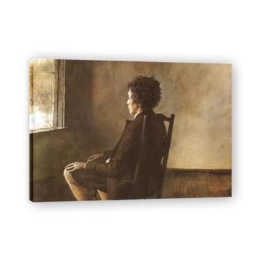 Imagem de LKXGRRSFG Impressão em tela Up In The Studio Andrew Wyeth - Arte de realismo americano, aquarela e pintura de têmpera de ovo para decoração de casa 20 x 28 cm