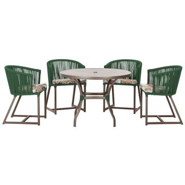 Imagem de Mesa com 4 Cadeiras de Jantar Roma 100cm e Noronha em Aluminío