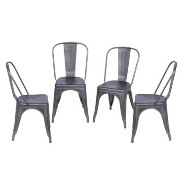 Imagem de Kit 4 Cadeiras para Sala de Jantar Retrô Bronze