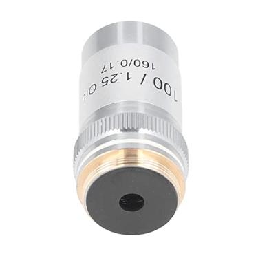 Imagem de ACROMOMATomic Objective Brass Chrome Banhada 100x Interface de Lente de Microscópio de Alta Potência 20.2mm para Microscópios Biológicos Profissionais