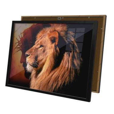 Imagem de Quadro Leão e Jesus Cristo Tribo De Judá Moldura e Vidro - Complet Cas