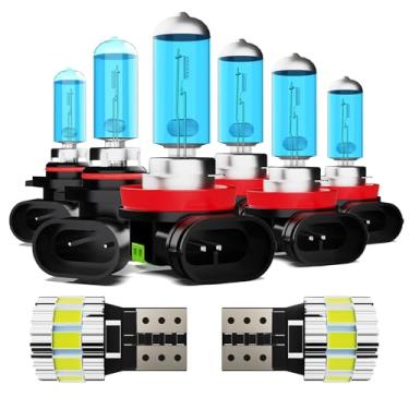 Imagem de ZPXGIZT Lâmpadas adequadas para Honda Pilot 2006-2018, conjunto de lâmpadas de farol de halogêneo de alto desempenho e luzes de matrícula, 9005 H11 H11 Faróis de neblina de farol alto e baixo, luz