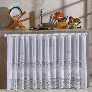 Imagem de Cortina de Cozinha em Renda Para Pia ou Meia Janela 2,00m x 80cm Linda