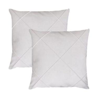 Imagem de Kit 2 Capas para Almofada Drapeada em Veludo Quadrada 43x43 com Enchim