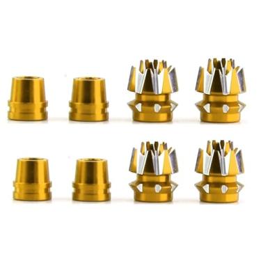 Imagem de 2 Sets Alloy M3 Size 3mm Transmitter 3D Stick Ends for Futaba/Spektrum DX7 FrSky Taranis X9 X7 RadioLink RC Multicopter Quadcopter(Yellow)