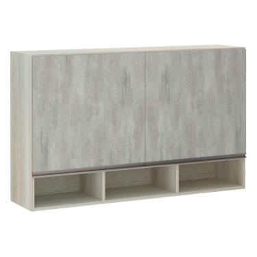 Imagem de Armário 120cm 2 Portas C/Nicho Legno Crema C/Concreto