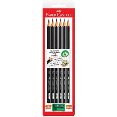 Imagem de Lapis Preto Sextavado 1205 Max N.2b C/ Apontador - Blister com 06, Faber-Castell, SM/1205SAP, Grafite
