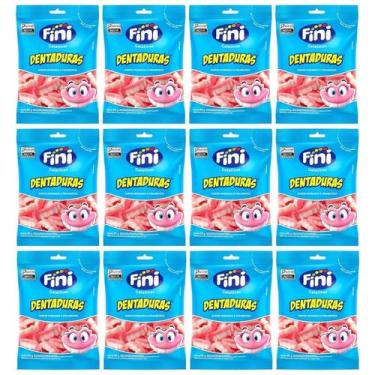 Imagem de Kit12 Pacotes Balas Fini Gelatina Dentadura 90G Total 1,08Kg - Jaya