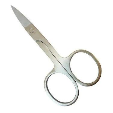 Imagem de Tesoura Profissional para Sobrancelhas, Unhas e Cílios, Ponta Reta, Aço Inox, WD
