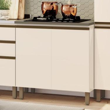 Imagem de Balcão 80cm 2 Portas com Tampo para Cooktop Alice Duna/Off White