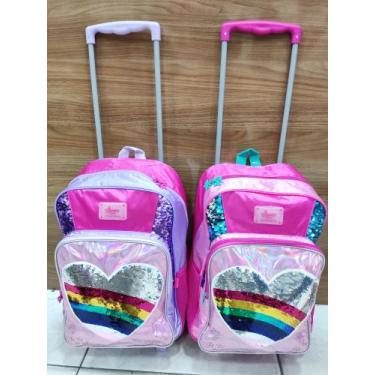 Imagem de Mochila de Rodinha sweety princess com coração de lantejola 8650 - Fus