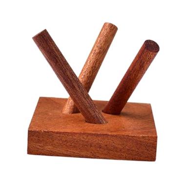 Imagem de Kokiya Suporte de exibição de madeira, pedestal de mesa, suporte de esfera, base para cozinha de fazenda, Cor Madeira Escura