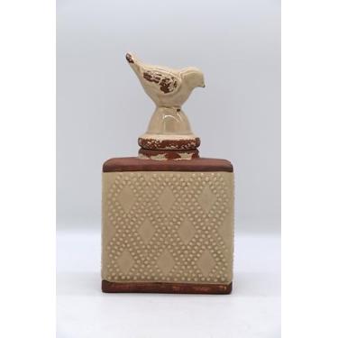 Imagem de Vaso Decorativo De Cerâmica Com Tampa Pássaro