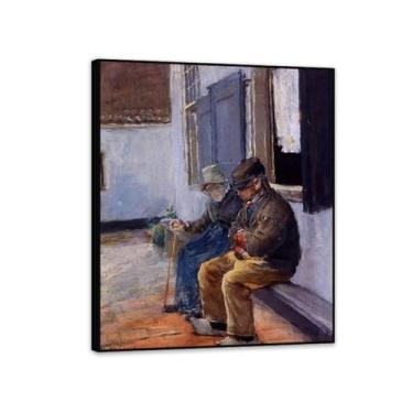 Imagem de Pintura famosa, a consulta, reproduções de pintura a óleo impressão em tela retrato de mulher impressão de arte de parede imagens abstratas decoração de parede 90 x 70 cm (36 x 28 pol) moldura preta