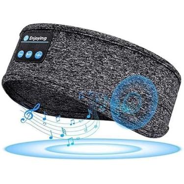 Imagem de Máscara de olhos para dormir com música Bluetooth Faixa de cabeça esportiva Bluetooth Faixa de cabelo falante Faixa de cabeça para ioga (Cinza)