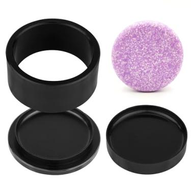 Imagem de Molde redondo de barra de xampu de 6,3 cm, moldes de prensa a vapor de bomba de banho sólido de plástico 3D para fazer barras de xampu, vaporizadores de chuveiro, sabonetes, bombas de banho