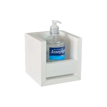 Imagem de Suporte Álcool Em Gel Branco Em Mdf