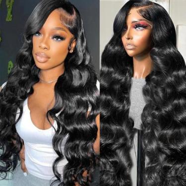 Imagem de Perucas frontais de renda Neailrtise Body Wave 24" 200% de densidade