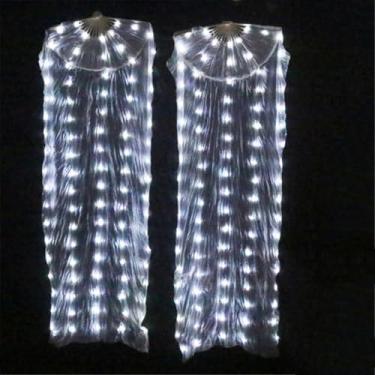 Imagem de Dança Do Ventre Led Fan Acessórios Fãs De Seda Mulheres Led Luz Dança Do Ventre Véu Desempenho Adereços Trajes, Belly DanceLED Fan4, L -180x90cm