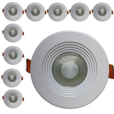 Imagem de Kit 10 Spots Led Redondo De Embutir De 5w C/ Luz Branco Frio - Líder L