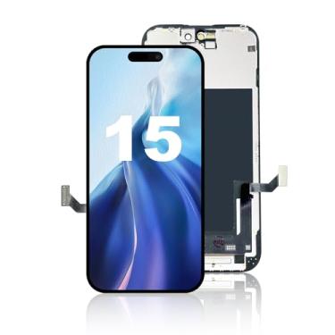 Imagem de Substituição de tela para iPhone 15, tela LCD Full HD por atacado, montagem de moldura digitalizadora de toque 3D com adesivo à prova d'água para (modelos A2846, A3089, A3090, A3092) 6,1 polegadas