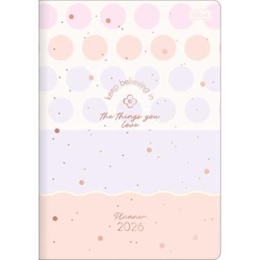 Imagem de Planner, Mensal, SOHO 2026, 17,8 x 25,4 cm, Grampeado, 90g, Bege com bolas coloridas