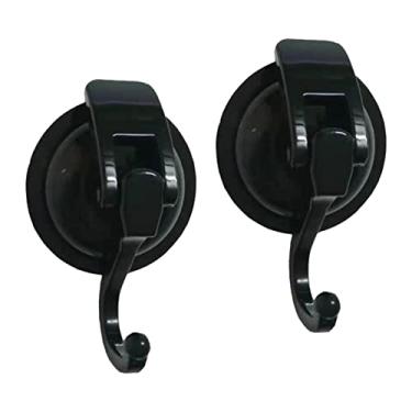 Imagem de Ｂｅｓｇａ 2 Peças de Ganchos com Ventosa à Prova de Ferrugem, Fáceis de Instalar E Remover, Suporte de Guirlanda com Ventosa para Banheiro, PRETO, Tamanho real