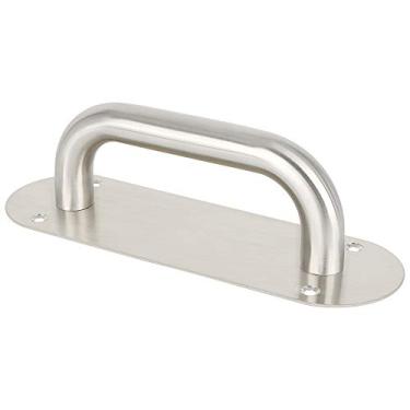 Imagem de Alise Puxador de portão de 20 cm, puxador de porta e puxador de porta para portão ao ar livre, cerca, garagem, plástico, alumínio, portas corta-fogo, portas francesas, aço inoxidável, níquel escovado