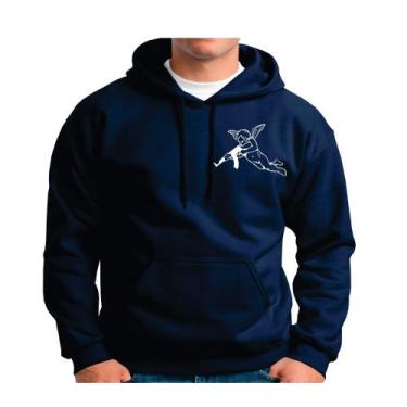 Imagem de Blusa Moletom Masculino Anjo Com Ak47 Moleton Alta Qualidade P M G GG,