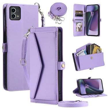 Imagem de Furill Capa carteira para Motorola Moto G Stylus 5G 2023 com alça de pulso, alça de ombro, suporte para cartão, à prova de choque, macio, magnético, bolso com suporte, capa para celular GStylus G5