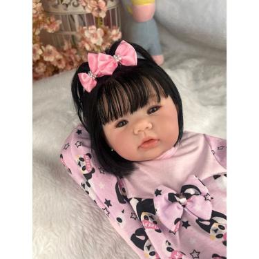 Imagem de Bebê Reborn Menina Morena Olhos Castanhos Com Enxoval