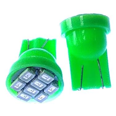Imagem de Lâmpadas LED para luzes traseiras, luzes de freio e luzes intermitentes (T10 8 Led Verde,05 Unidades)