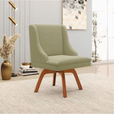 Imagem de Cadeira Sala de Jantar Giratória MM35 Liz Bouclê Pistache D03 - D'Ross