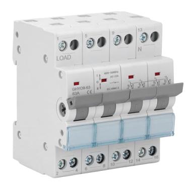 Imagem de Yunseity Chave de Transferência Manual de Potência Dupla, Troca de Troca de Energia de Backup, Disjuntor de Trilho 63A DIN para Trailers, Casas, Geradores