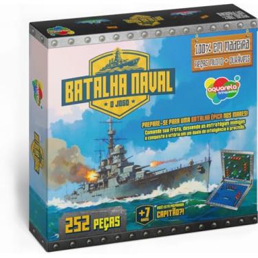 Imagem de Quebra-cabeça Madeira, Aquarela Brinquedos, Batalha Naval, 252 peças